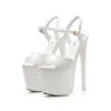 19 cm Ultra High Heels Mode Luxus Designer Damen Schuhe Sandalen weiß schwarz rosa Größe 35 bis 40