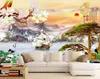 Papier peint Mural personnalisé 3D Soft Home and riche de style chinois Magnolia Welc Papier mural de luxe de luxe Hotel Salon Salon TV