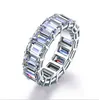 Sell Women Fashion Jewelry Real 925 Sterling Silver Emerald Cut White Topaz CZ Diamond Promise Women Wedding Band Ring For Lov7381713