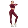 6 kolorów Kobieta joga Ubrania Zestaw bezproblemowy gimnastyczne rzeczy sportowe legginsy lekkie na zewnątrz odzież fitness 2PCS SIT8281726