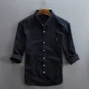 Casual Mens Half Sleeve Soft Linen Shirts Loose Thin Slim Fit Summer Clothes Turndown Collar Solid Color Shirt Mens Streetwear