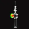 Hookahs 10mm 14mm nector collector Kit Dab Straw Tips with silicone container jar For Glass Water Bongs Pipes Oil Rigs