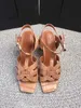 تحية جديدة براءة اختراع/منصة جلدية ناعمة صندل نساء أحذية T-Strap High Heels Sandals Lady Shoes Pumps Original Leather