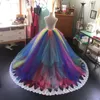 Bunter Petticoat für Brautkleider Frühling Sommer Formelle Kleidung Hochzeitszubehör Unterrock Langer Tutu-Rock Elastische Taille Brautkleid