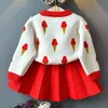 Melario Spring Children Zestawy odzieży Ice Cream Krute Pullover Sweter Pleted Spirt Suit 2PCS Baby Girls Suits Kids Fits T203178477