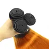 Orange Ombre Brazilian Human Hair 3Bundles with Closure Straight 1B Orange Ombre Virgin Hair Weave Wefts Dark Roots with 4x4 Lace8831883