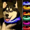 Nylon-LED-Hundehalsbänder, Nachtsicherheit, blinkend, leuchtet im Dunkeln, Leine, Hunde, leuchtend, fluoreszierend, Heimtierbedarf, verstellbar, reflektierend, leuchtendes Sicherheitshalsband