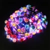 LED Light Up Flowers Crown Flashing Garlands Head Band Clasps Floral Head Hoop Hairband Bandband Wedding Xmas Party Decor H8843457