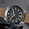 Ruimas Brown Leather Quartz Watches Luxury Military Sports Watch Manシンプルな防水腕肉RelogiosMasculinoClock573223S
