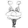 Fashion-Women Summer Beach Seaside Bikini Sets Bras Briefs 2pcs Set Swimwear Leopard Sexy Bikinis