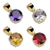18K Gold Big Iced Out CZ Cubic Zircon Lover Pendant Necklace Chain Hip Hop Multicolor Princess Cut Round Diamond Jewelry Gifts for Couples