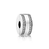 Atacado - Suporte de Silicone para Pandora 925 Sterling Silver CZ Diamante de Alta Qualidade DIY Bracelete Clipe com Caixa Original