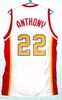 McDonald's All American Carmelo Anthony #22 Basketball Jersey White Red Navy Blue Retro Mens Ed Custom Eventuele nummernaam Jerseys