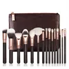 Mermaid 15pcsset Makeup Brushes with PU Bag Professional Brush for Build Base Blush Eyeshadow Eyeliner Blending Pencil7042342