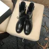 Sıcak Satış-Cowskin Martin Ön Arka Kayış Tıknaz Düşük Topuk Kadın Orta Buzağı Çizmeler Bayanlar Ann 19ss Yuvarlak Ayak Fermuar Çizmeler Ayakkabı Boyutu 35-40