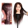 100% Real Hair Hair Styling Mannequin Heads Acconciatura Hairdressing Dummy Hair Training Head Doll Doll Manichini femminili con supporto per morsetto