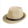 Panama Straw Sun Hat Fashion Summer Casual Trendy Beach Sunshade Straw Hat Cowboy Fedora Cap Outdoor travel Straw Sun cap snapback TL1057