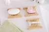 100PCS Natural Bamboo Trays Wholesale Wooden Soap Dish Wooden Soap Tray Holder Rack Plate Box Container for Bath Shower Bathroom