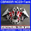 + Tanque Para HONDA CBR400 RR NC23 CBR400RR 88 89 90 91 92 93 266HM.0 NC29 CBR 400 RR 400RR 1988 1989 1990 1991 1992 1993 Fairing Factory azul