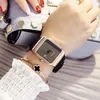 Brand Women Watches Feminino Silicone Square Reloj Mujer Vestido de Luxo Relógio Ladies Quartz Rose Gold Wrist-Watch Montre Femme