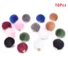 10pcs / lot Perles à billes recouvertes de fourrure en peluche Charmes bricolage Perles de pompe pendentif pour le collier Bracelet Boucle d'oreille Bijoux