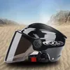 Capacete de Motocicleta Aberto Face Visor Sunscreen Capacetes Preto Corrida Off Road Eletrombile Motorbike Bike Ciclismo Capacetes Homens e mulheres