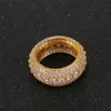 Size 6-12 Men Hiphop Ring Gold Silver Colors Ice Out CZ Rings For Men Women Fashion Bling Jewelry Ncie Gift for Friend