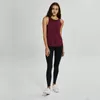 Toptan yoga Yelek T-Shirt LU-59 Katı Renkler Kadın Moda Açık Yoga Tankları Spor Koşu Spor Giyim Tops