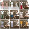 Ensembles de vêtements pour filles Survêtements de sport d'été Costumes imprimés à manches courtes Tops en coton Pantalons T-shirts Jupes Tenues 37 Styles 110-160cm B7522
