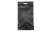 8.5x13cm front matte transparent plating foil zip bag, color mylar phone case packing pouch resealable, pack watch black sack