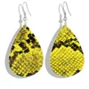 Snakeskin PU Leather Charms Earrings Fashion Tear Waterdrop Dangle Earings for Women Jewery