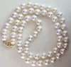 14K / 20 Yellow Gold Classic Natural8-9mm White South Sea Pearl Naszyjnik 18 cali