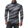 Mode Blouse hommes nouveau automne hiver pull tricoté pull haut imprimé veste décontractée à manches longues coton mince Blouse