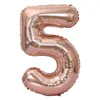 Färgglada folie helium nummer ballong för festtillbehör 40 tums gratis kombinationsnummer ballong händelse parti leveranser