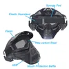 Máscara tática de airsoft para esportes ao ar livre equipamento de proteção para tiro ao ar livre metal aço malha de arame rosto inteiro NO03-200