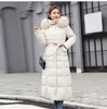 Giacca invernale Donna 2018 Nuove giacche lunghe casual Grande collo di pelliccia Capispalla con cappuccio Parka Cappotto invernale donna sottile chamarras de mujer