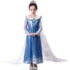Baby Girls Princess Dress Halloween Party косплей костюм девушки блестки элегантный одетый Снежная королева 2 Платье со съемным плащом M1663