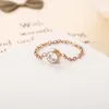 Moda Titanium Steel Ring Rose Gold Miłość Kreatywny Łańcuch Pierścienie Pary Prezenty Pierścionki Zaręczynowe Darmowa Wysyłka
