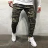 Moomphya 2019 New Camo pocket skinny jeans men Streetwear hip hop zipper camoflage men jeans Stylish Cargo pants biker1241128