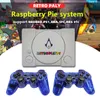 레트로 게임 콘솔 HD 향수 호스트 PS1 Raspberry 파이 50 시뮬레이터는 7000 게임 더블 게임 패드를 저장할 수 있습니다.