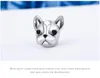 REAL 925 Sterling Silver Charms Pärlor för europeiska armband Bulldog hundpärlor passar charm armband diy djur smycken tillbehör242v