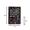 Magic Scratch Art Book Rainbow Scratch Paper Notebook with Wooden Stylus Kids Notes Boards Christmas Birthday Party Game Favor 10.3X7.5 inch