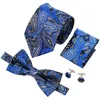 Luxury Mens Tie Designer Tie Gold Paisley Bowtie Silk vävd med näsduk manschetter bröllopsklänning mode LH712 D9888377305