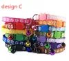 100 Design Justerbara Pet Collar With Bell För Cat Dog Halsband Slitstarkt nacke Dekoration Tillbehör Pet Supplies