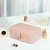 PU Leather Jewelry Box Portable Travel Jewelry Organizer Case Storage Case Roons Double Lays Rings Necklace Packagin344c