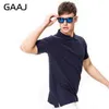 Gaaj 100 Хлопковая рубашка для рубашки для мужчин для мужчины с коротким рукавом летняя одежда вино синее серое красное мУЖОН