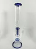 Blaue 34 cm hohe Glasbongs mit 18 mm Gelenkgröße, Glaswasserpfeife, Bohrinsel