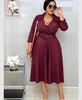 Vêtements robes de travail robe costume col minceur taille haute couleur unie grande taille femmes D022018858829