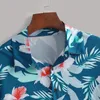 Modis Men's Summer Casual Hawaii Camisetas Botão de Impressão Tropical de Manga Curta para baixo Camisa Top Streetwear Real Sociedad Roupas