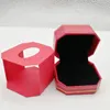 Nytt Hot Fashion varumärke röd färg smyckeskrin armband/ringar/halsband box paketset original handväska och veletväska